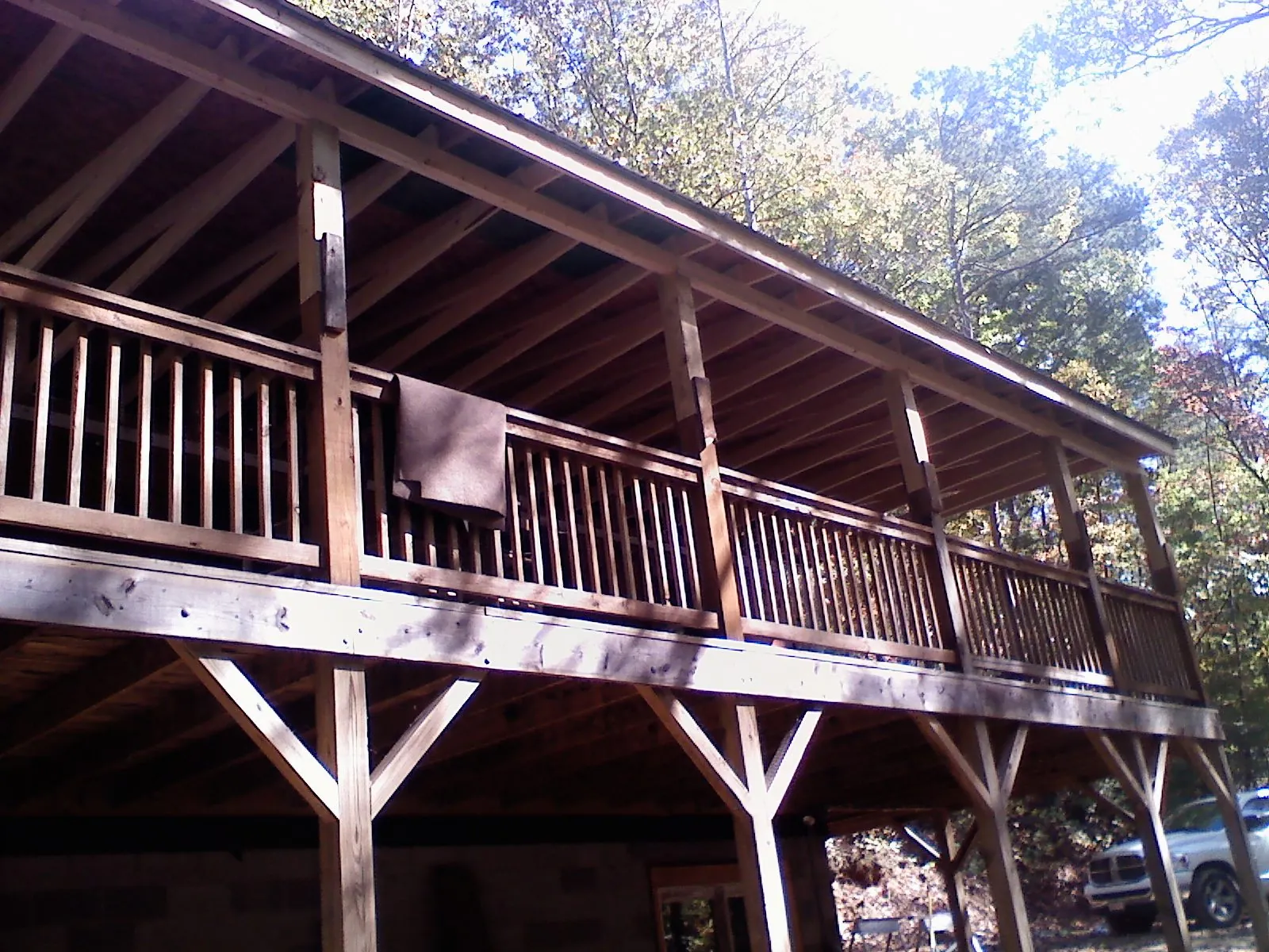 Timber framing under a new elevated porch and deck — Roof Leak Repair in Grovertown by Roofing Brothers